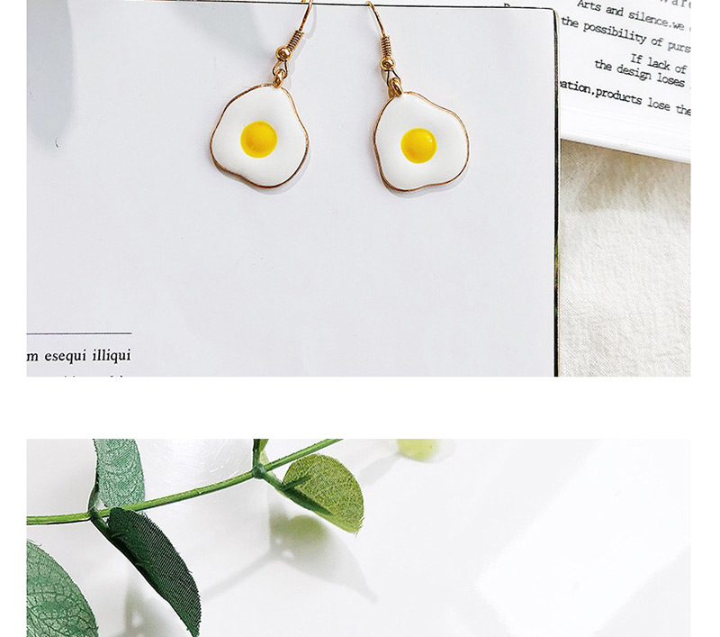 Fashion White Fried Eggs Shape Decorated Earrings,Drop Earrings