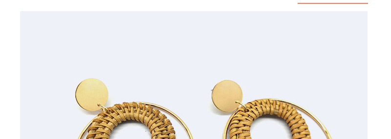Fashion Yellow Round Shape Decorated Earrings,Hoop Earrings