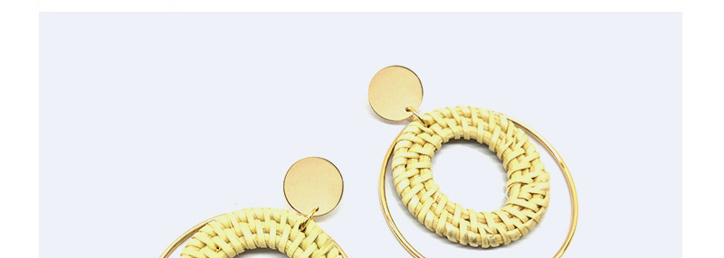 Fashion Yellow Round Shape Decorated Earrings,Hoop Earrings