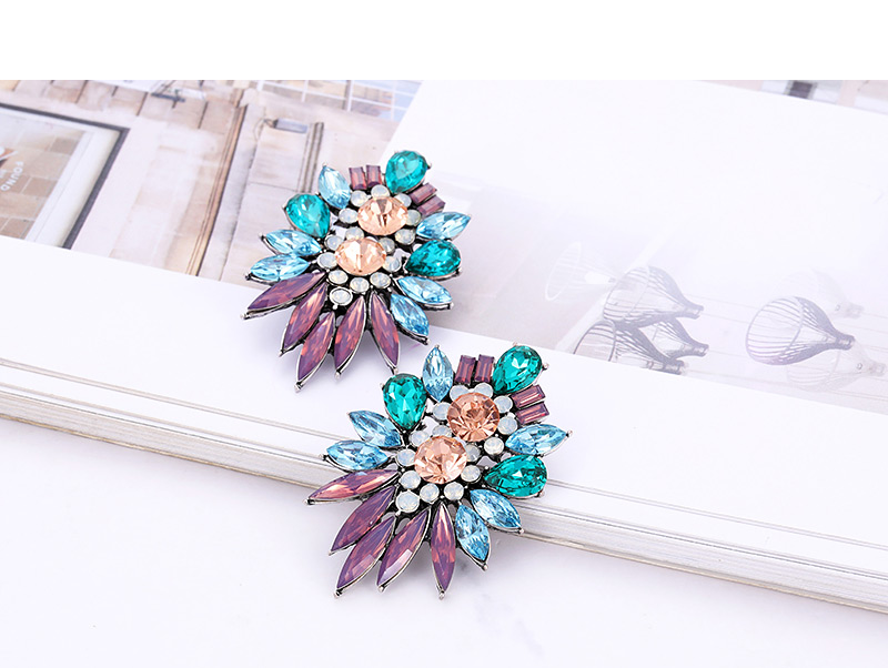Fashion Blue Geometric Shape Decorated Earrings,Stud Earrings