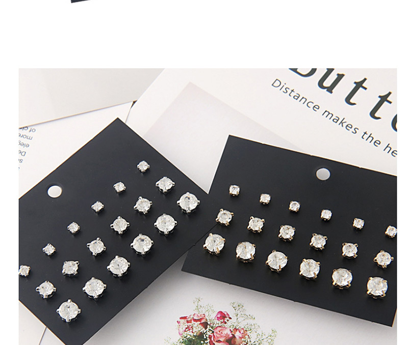 Fashion Silver Color Round Shape Decorated Earrings Sets(9 Pairs),Stud Earrings