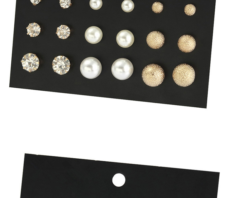 Fashion Gold Color Round Shape Decorated Earrings Sets(9 Pairs),Stud Earrings