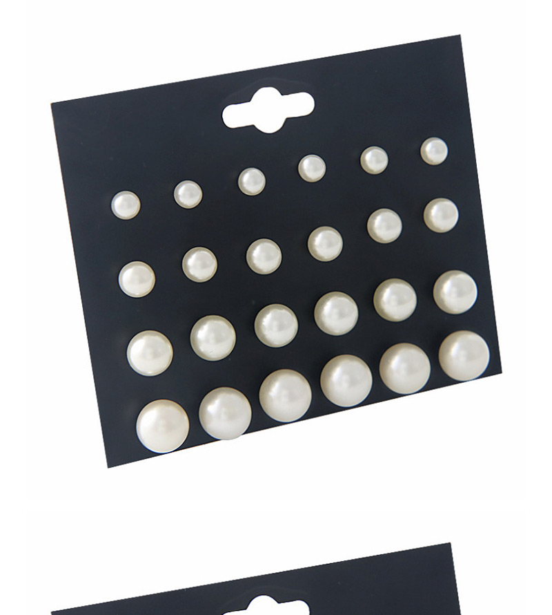 Fashion White Pure Color Decorated Earrings Sets(12 Pairs),Stud Earrings