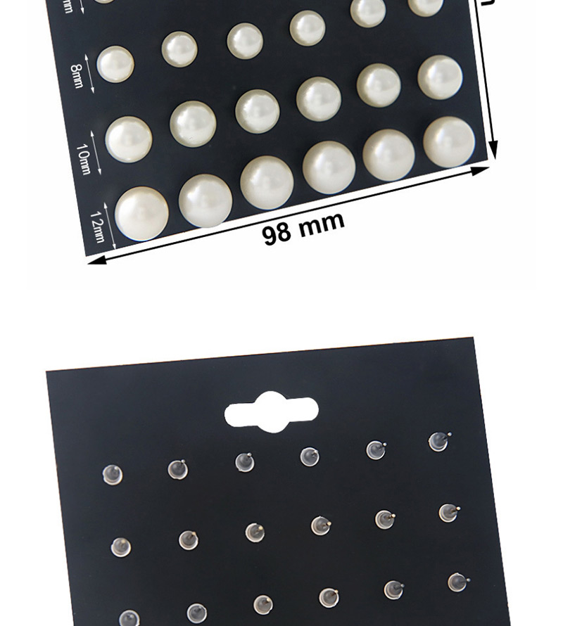 Fashion White Pure Color Decorated Earrings Sets(12 Pairs),Stud Earrings