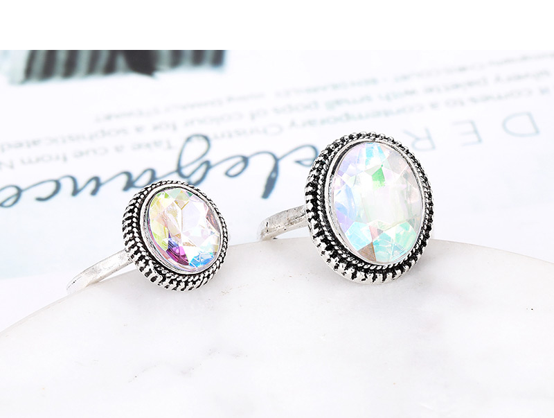 Fashion Silver Color Oval Shape Decorated Rings(3pcs),Rings Set