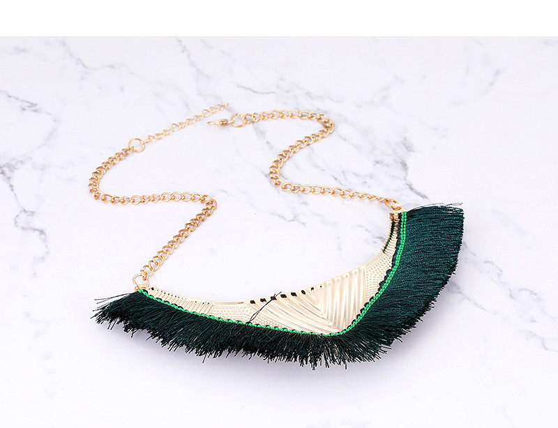 Fashion Yellow Tassel Decorated Necklace,Thin Scaves