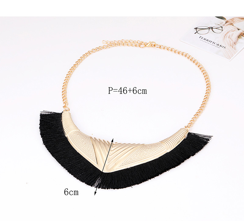 Fashion Yellow Tassel Decorated Necklace,Thin Scaves