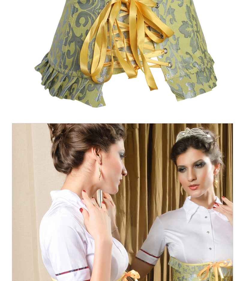 Fashion Yellow Flower Pattern Decorated Corset,Shapewear