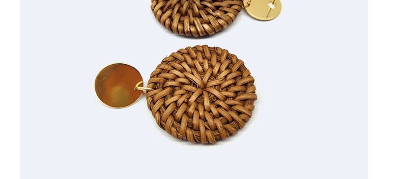 Fashion Brown Round Shape Decorated Earrings,Stud Earrings