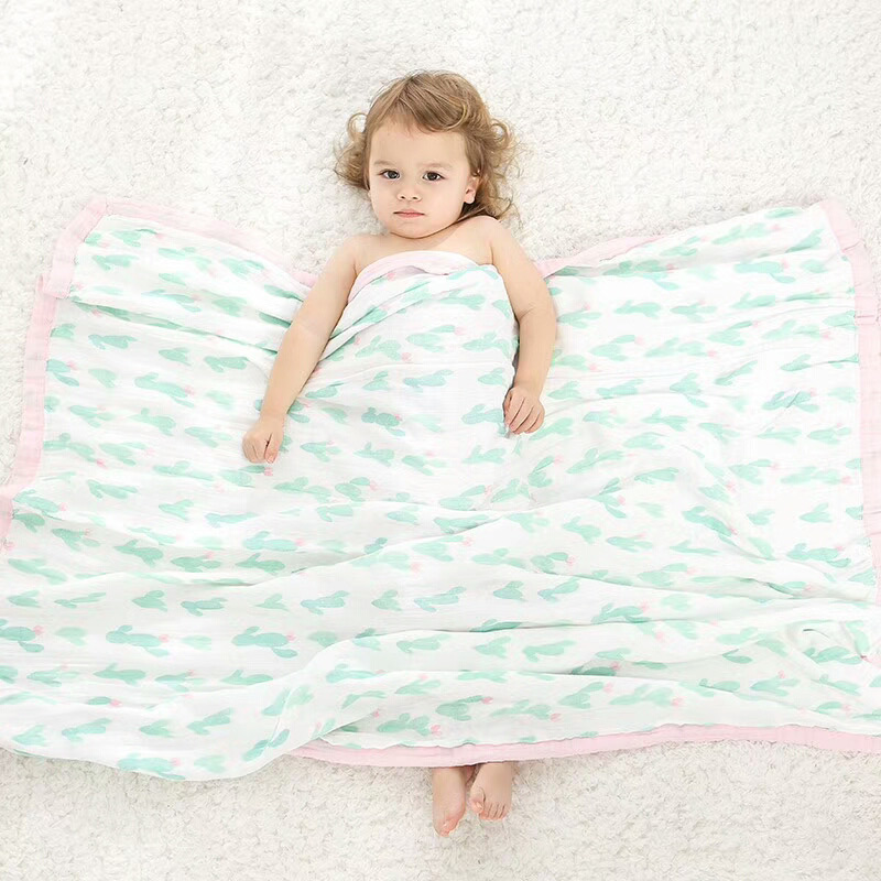 Fashion Green Flower Pattern Decorated Blanket,Kids Clothing