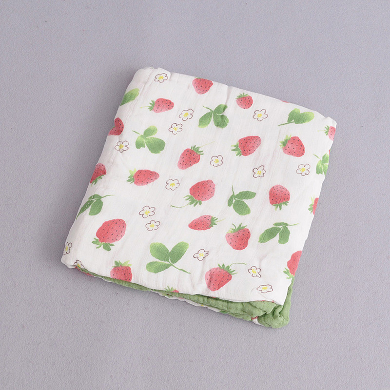 Fashion Green+pink Strawberry Pattern Decorated Blanket,Kids Clothing