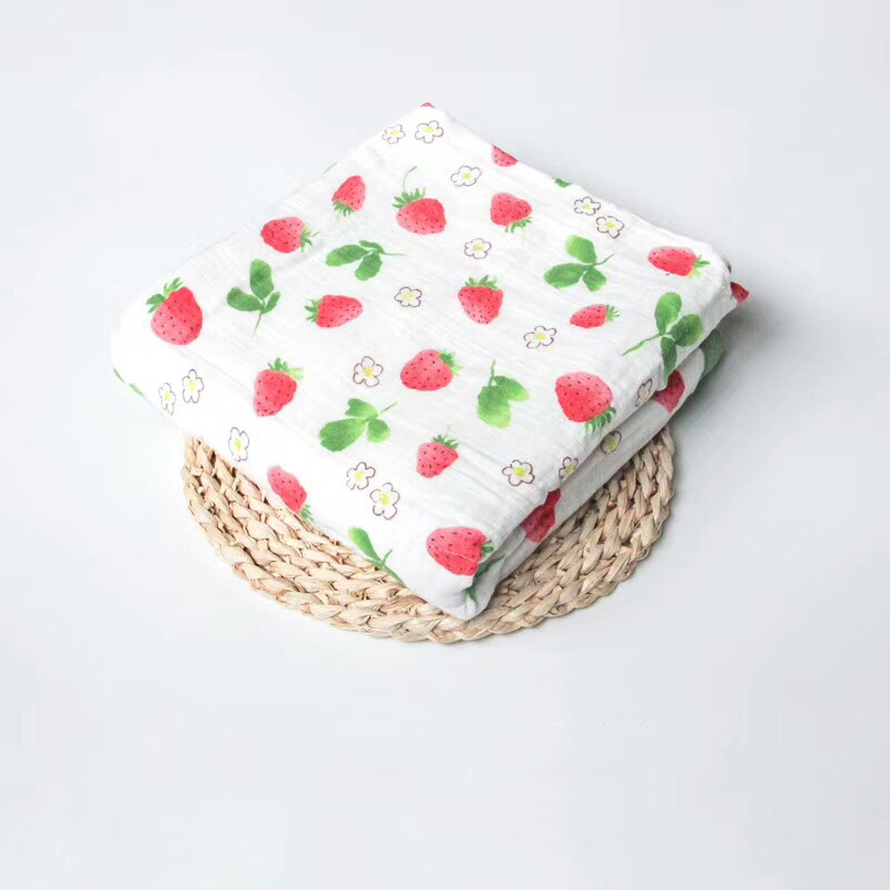 Fashion Green+pink Strawberry Pattern Decorated Blanket,Kids Clothing