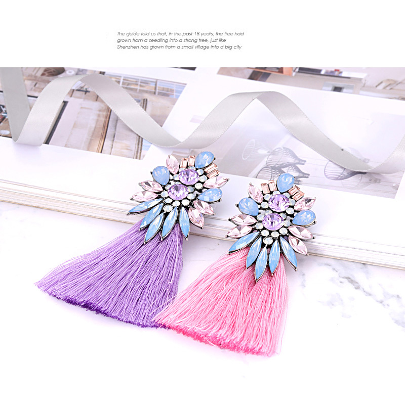 Fashion Pink Tassel Decorated Earrings,Drop Earrings