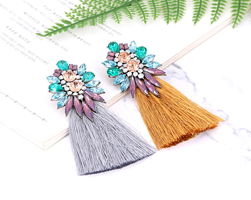 Fashion Purple Tassel Decorated Earrings,Drop Earrings