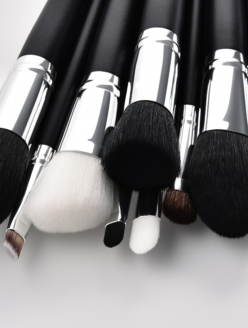 Fashion Black Round Shape Decorated Makeup Brush (11 Pcs ),Beauty tools