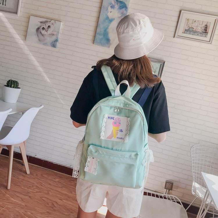 Fashion Black Ice Cream Pattern Decorated Backpack,Backpack