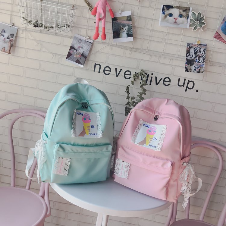 Fashion Yellow Ice Cream Pattern Decorated Backpack,Backpack
