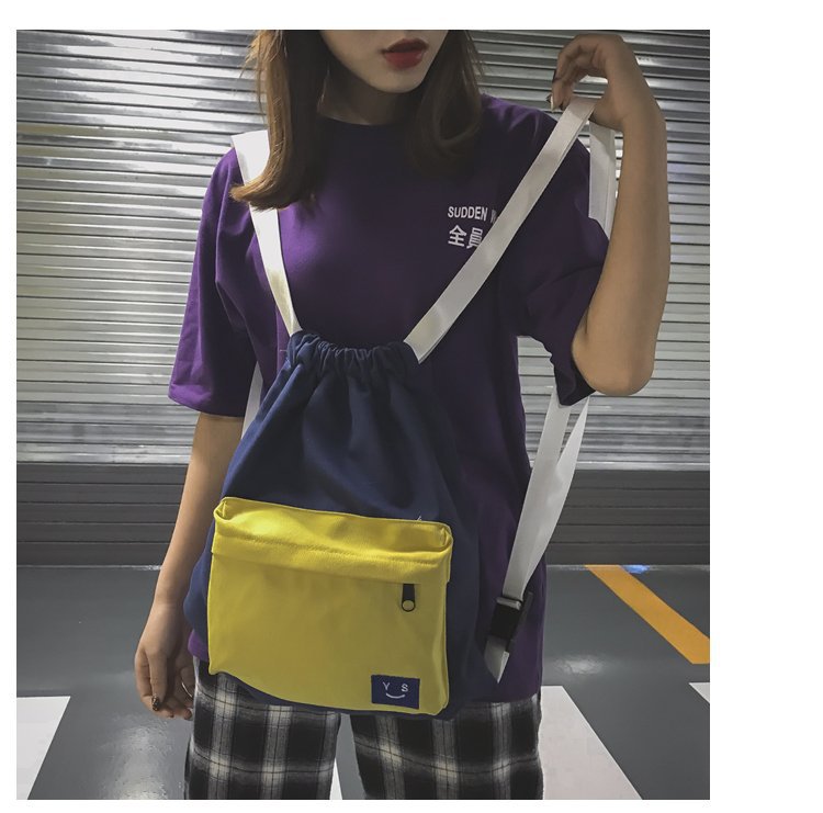 Fashion Yellow Color Matching Decorated Bag,Backpack