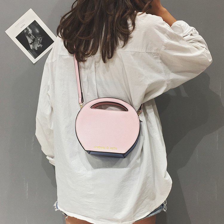 Fashion Pink Round Shape Decorated Shoulder Bag,Handbags