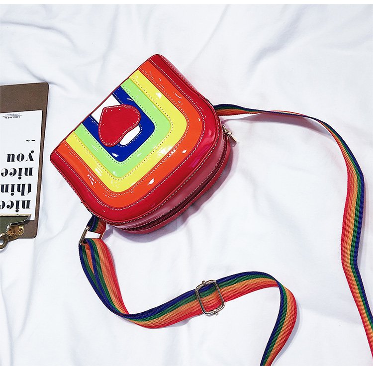 Fashion Multi-color Rainbow&heart Pattern Decorated Shoulder Bag,Shoulder bags