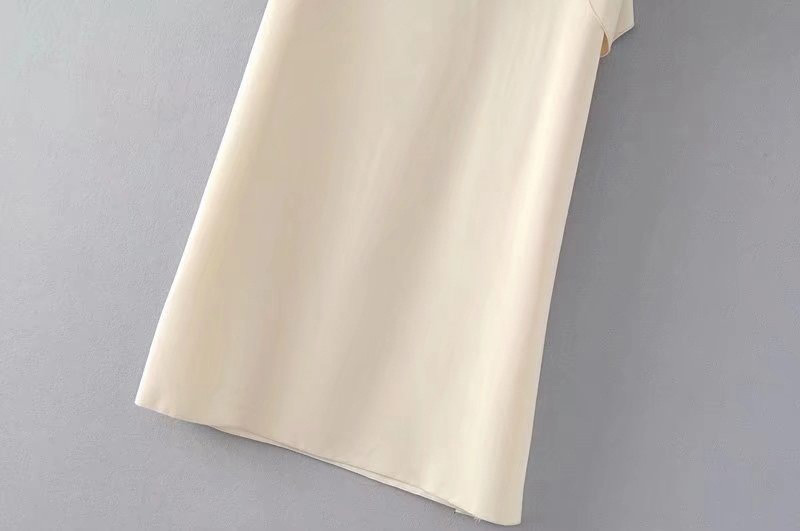 Fashion White Lotus Leaf Shape Design Pure Color Dress,Mini & Short Dresses