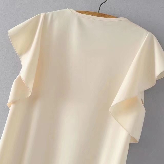 Fashion White Lotus Leaf Shape Design Pure Color Dress,Mini & Short Dresses