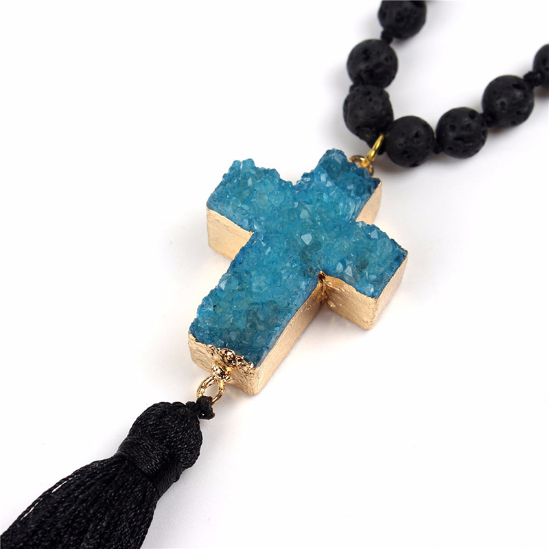 Fashion Black Cross Shape Decorated Necklace,Thin Scaves