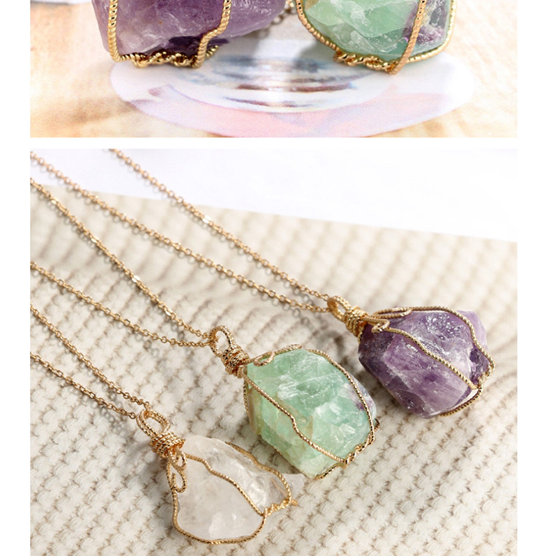 Simple Purple Steone Decorated Necklace,Pendants