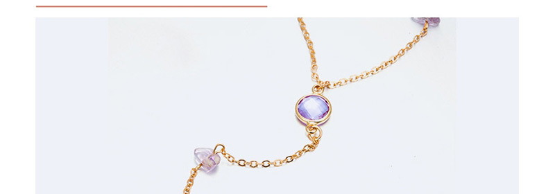 Fashion Gold Color+purple Stone Decorated Multi-layer Necklace,Multi Strand Necklaces