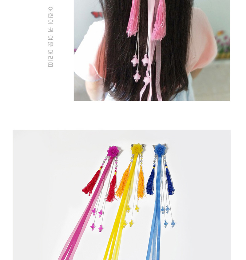 Simple White Flower Shape Decorated Tassel Hair Clip,Kids Accessories