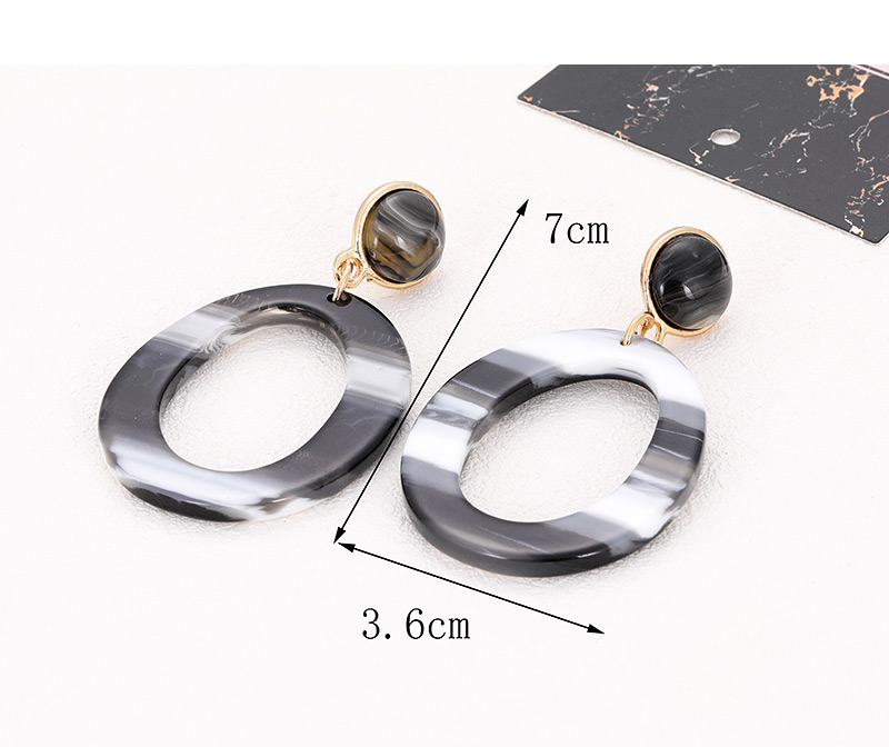 Fashion Navy Circular Ring Shape Decorated Earrings,Hoop Earrings