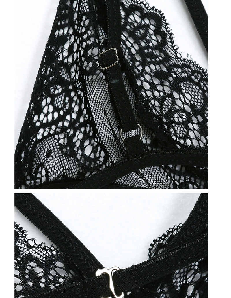 Sexy Black Hollow Out Design Pure Color Underwear,SLEEPWEAR & UNDERWEAR