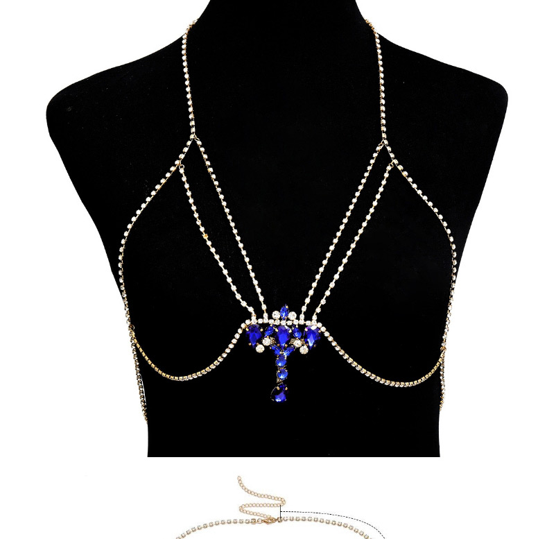 Fashion Blue+gold Color Cross Shape Decorated Body Chain,Body Chain
