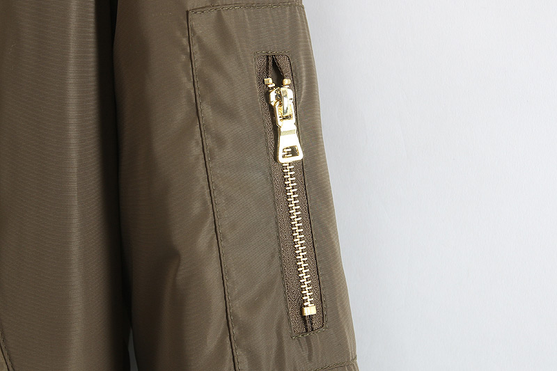 Fashion Black Zipper Decorated Pure Color Jacket,Coat-Jacket