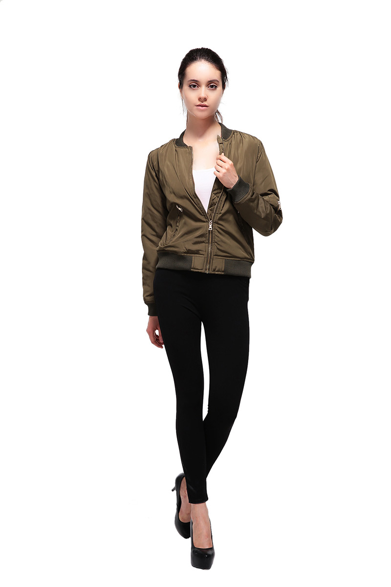 Fashion Black Zipper Decorated Pure Color Jacket,Coat-Jacket