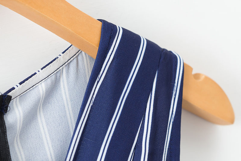 Fashion Navy Stripe Pattern Decorated Jumpsuit,Pants