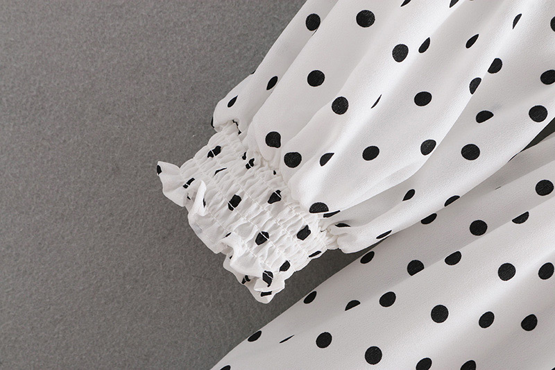 Fashion White Spot Pattern Decorated Off Shoulder Jumpsuit,Pants