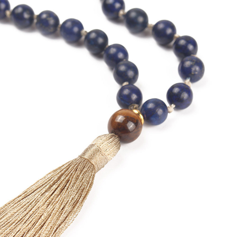 Fashion Khaki Tassel&bead Decorated Necklace,Thin Scaves