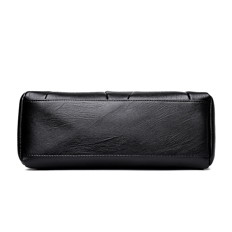 Vintage Black Pure Color Decorated Shoulder Bag,Messenger bags