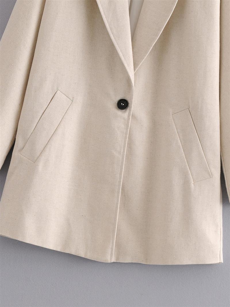 Fashion Khaki Pure Color Decorated Coat,Coat-Jacket