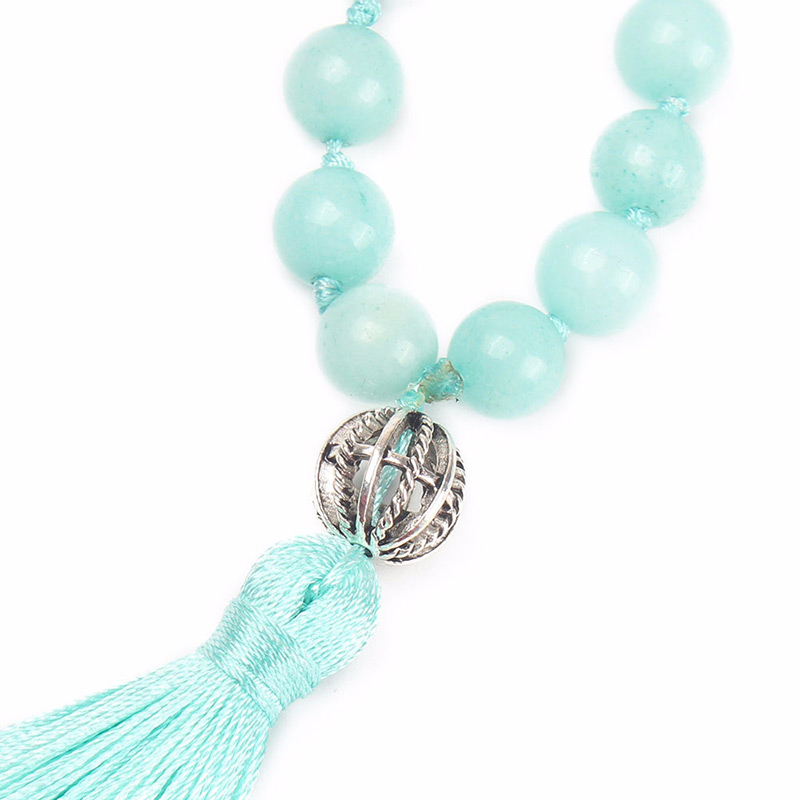 Fashion Blue Tassel&bead Decorated Necklace,Beaded Necklaces