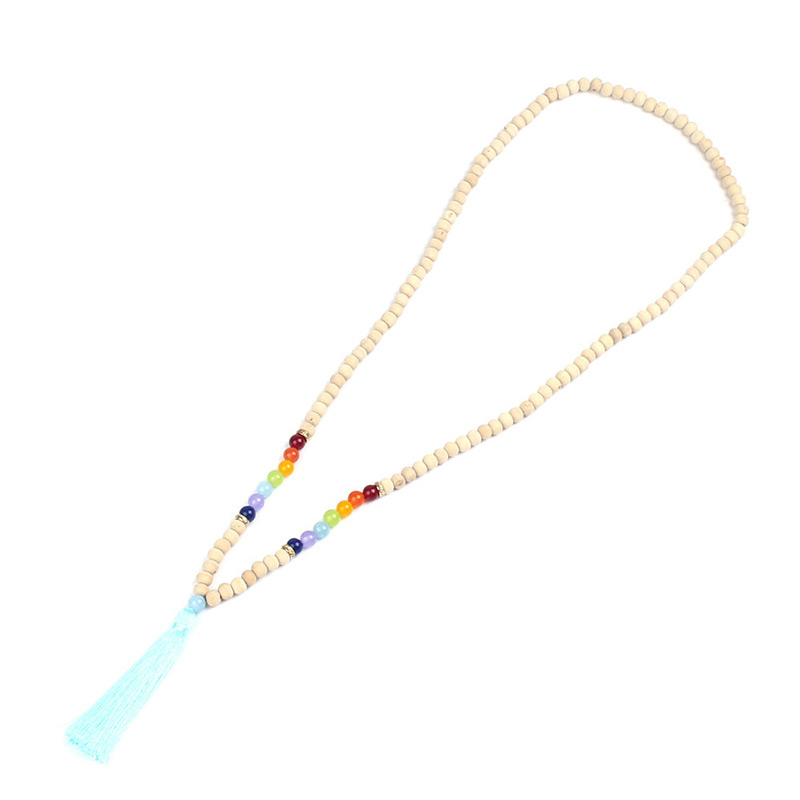 Fashion Navy Tassel&bead Decorated Necklace,Thin Scaves