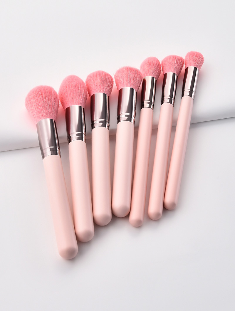 Fashion Pink Round Shape Decorated Makeup Brush ( 7 Pcs ),Beauty tools