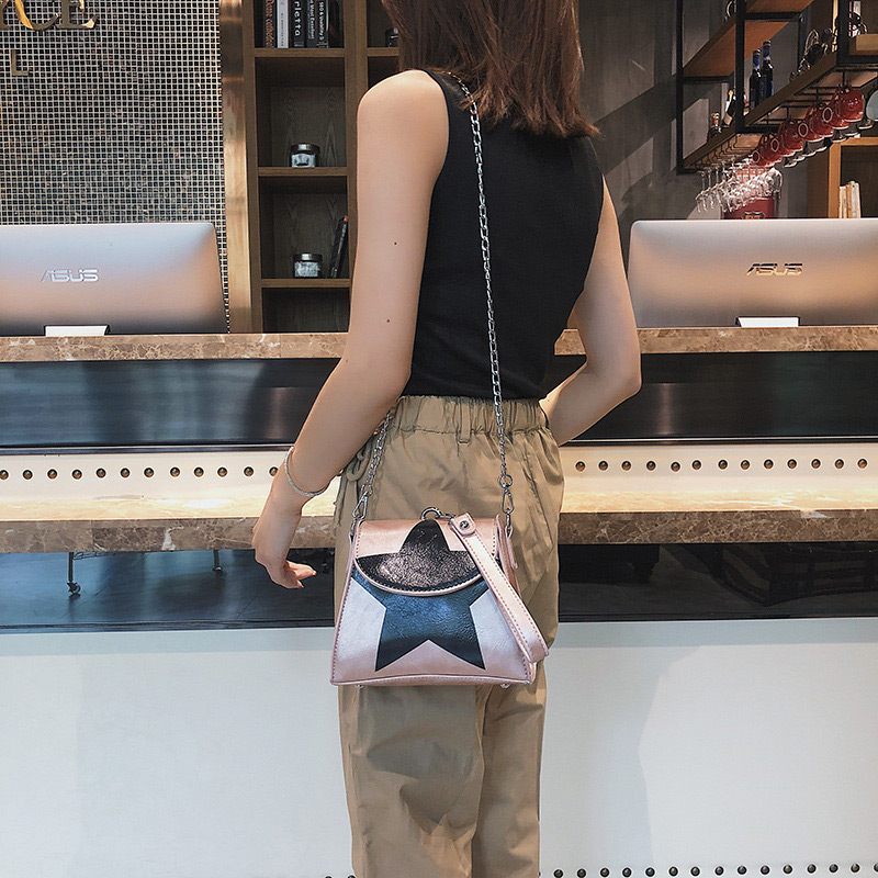 Fashion White Star Pattern Decorated Shoulder Bag],Handbags