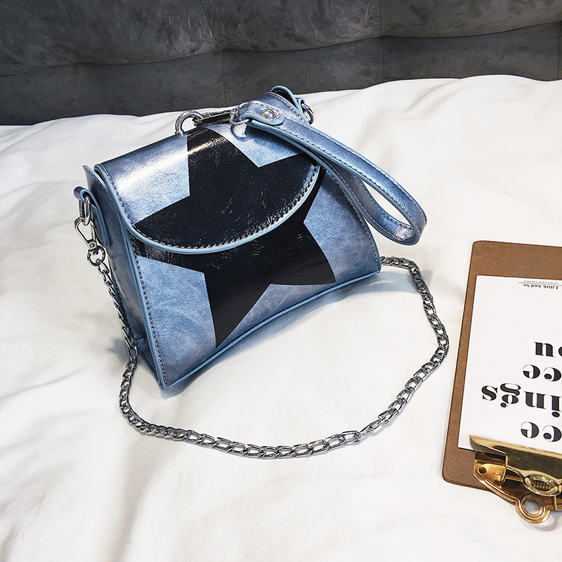Fashion Blue Star Pattern Decorated Shoulder Bag],Handbags