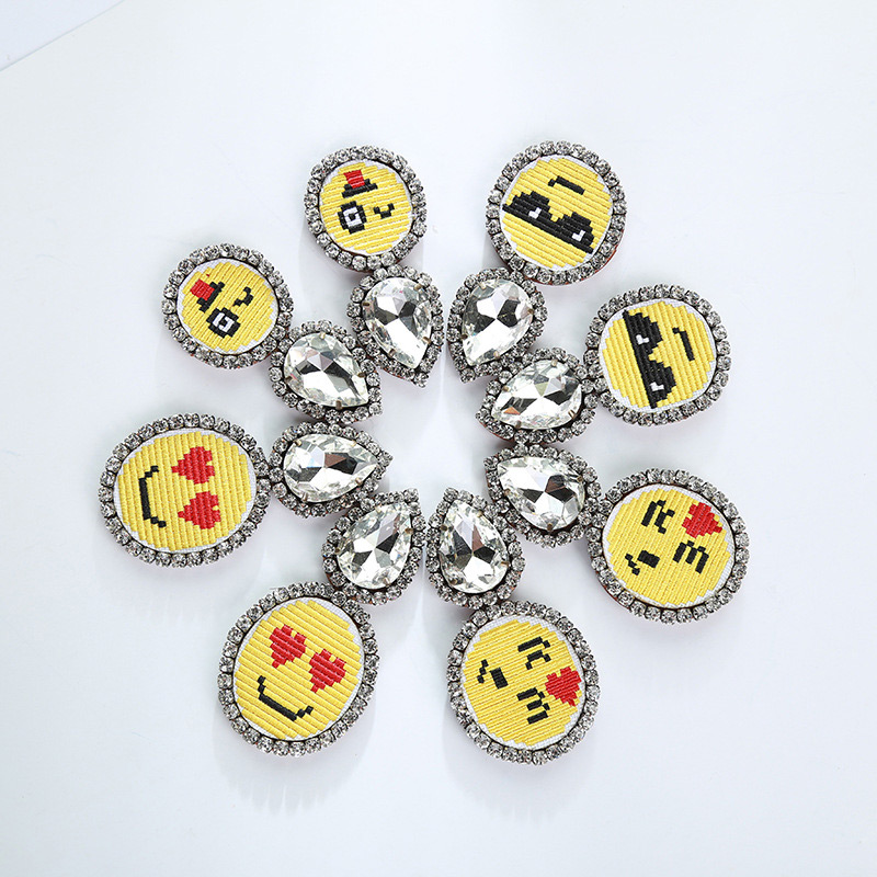 Fashion Yellow+red Simle Face Pattern Decorated Earrings,Drop Earrings