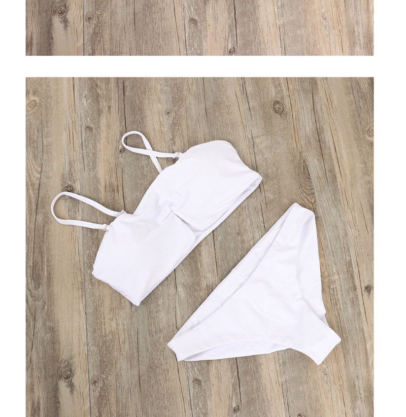 Fashion White Pure Color Decorated Bikini,Bikini Sets