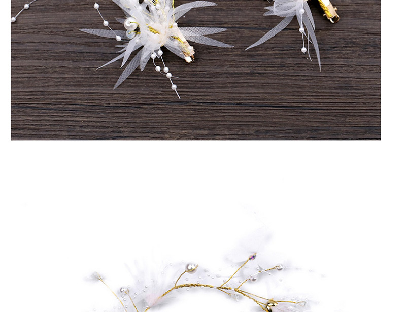 Fashion Gold Color+white Butterfly Shape Decorated Hair Clip,Hair Ribbons