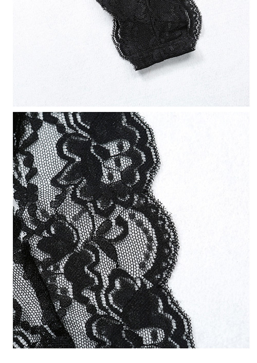 Fashion Black Flower Pattern Decorated V Neckline Jumpsuit,SLEEPWEAR & UNDERWEAR