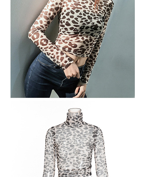 Fashion Black Leopard Pattern Decorated Shirt,SLEEPWEAR & UNDERWEAR
